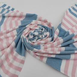 "Teal & Pink Striped Towel, Turkish Towel, Handmade Towels, Beach Towel, 36""x70" - thumbnail 4