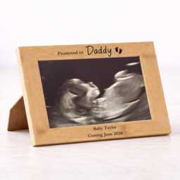 Bamboo Promoted To Daddy Photo Frame - Engraved Keepsake Gift Father's Day From Bump - thumbnail 1