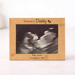 Bamboo Promoted To Daddy Photo Frame - Engraved Keepsake Gift Father's Day From Bump - thumbnail 3