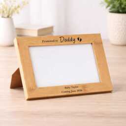Bamboo Promoted To Daddy Photo Frame - Engraved Keepsake Gift Father's Day From Bump - thumbnail 2
