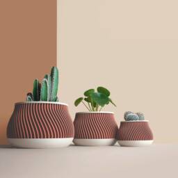 Large Planter Pot For Cactus, Succulent, Geometric Plant Pot, Mid Century Planters , Idea Gift Home - thumbnail 3