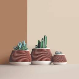 Large Planter Pot For Cactus, Succulent, Geometric Plant Pot, Mid Century Planters , Idea Gift Home - thumbnail 2