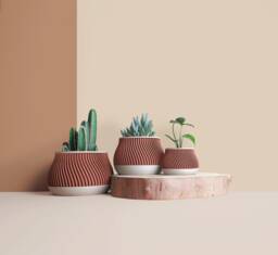 Large Planter Pot For Cactus, Succulent, Geometric Plant Pot, Mid Century Planters , Idea Gift Home - thumbnail 1