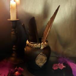 Gothic Pen Holder, Dark Academia, Aesthetic Decor, Halloween Witch Fountain Goth Brush - thumbnail 4
