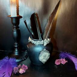 Gothic Pen Holder, Dark Academia, Aesthetic Decor, Halloween Witch Fountain Goth Brush - thumbnail 2