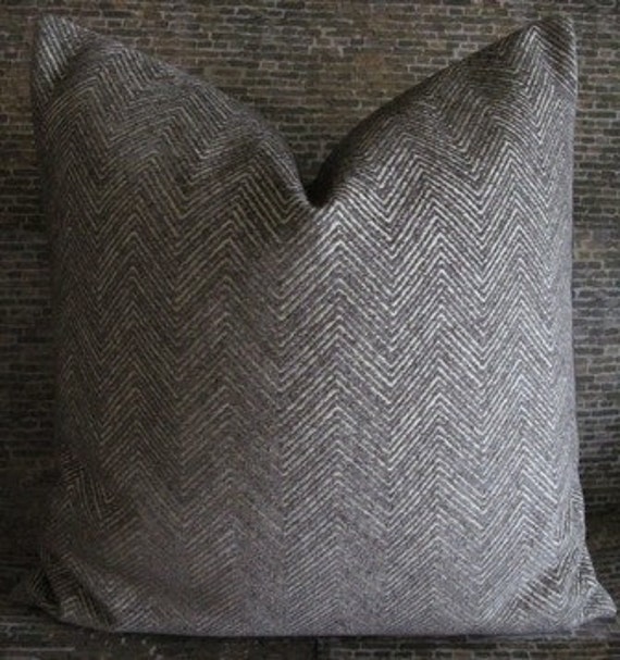 Designer Pillow Cover - Herringbone Zig Zag Chenille - image 1