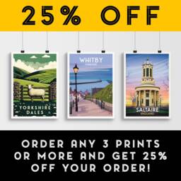 Whitby Travel Poster - 199 Steps Harbour North Yorkshire Wall Art Home Decor Artwork Wedding Gift Birthday Present - thumbnail 2