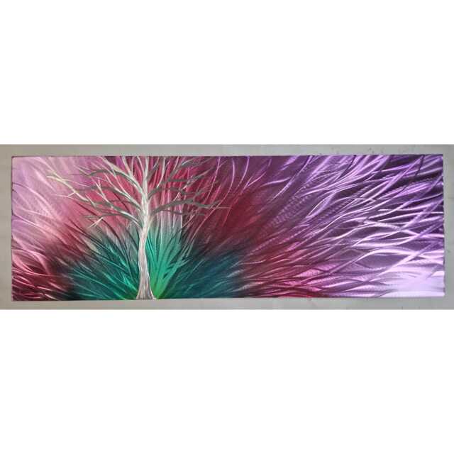 Modern Abstract Silver Tree Metal Wall Art, Indoor/Outdoor - image 1