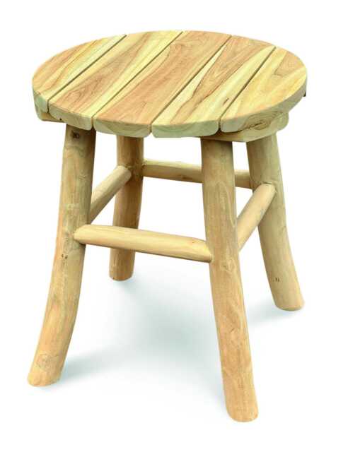 Malvern Teak Root Slatted End Table Or Stool 35cm - image 1