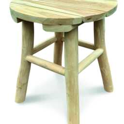 Malvern Teak Root Slatted End Table Or Stool 35cm - thumbnail 4