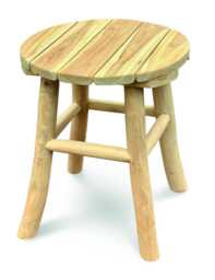 Malvern Teak Root Slatted End Table Or Stool 35cm