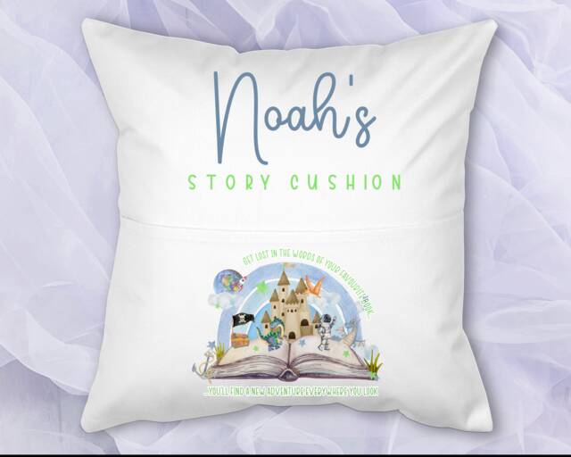 Personalised Childrens Cushion - Kids Story Boys Book Girls Pocket Birthday - image 1