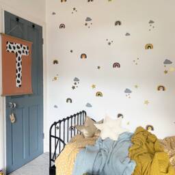 Rainbow/Star/Cloud Wall Decals For Nurseries, Starry Sky Stickers, Kids Scandi Decor, Neutral Room Muted Colour Decor - thumbnail 3