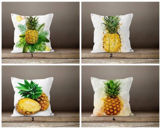Pineapple Cushion Cover/Tropical Fruit Pillow Top/Tropical Home Decor/Housewarming Gift/Decorative Case-/Pineapple Throw - image 1