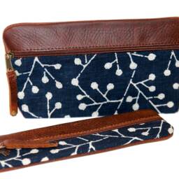 Elegant Pencil Case Leather & Fabric Buds Japan - thumbnail 4