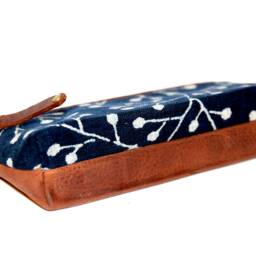 Elegant Pencil Case Leather & Fabric Buds Japan - thumbnail 3