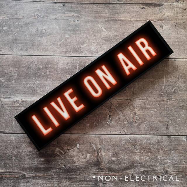 Live On Air Framed Metal Print Retro Neon Style Wall Art - Non-Electrical - image 1