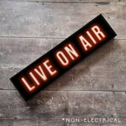 Live On Air Framed Metal Print Retro Neon Style Wall Art - Non-Electrical - thumbnail 1