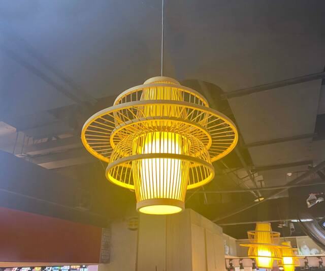 Handmade Lotus Bamboo Pendant Light Rustic Parchment Ceiling Fixture - image 1