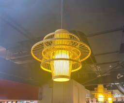 Handmade Lotus Bamboo Pendant Light Rustic Parchment Ceiling Fixture - thumbnail 1