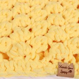 Yellow Baby Blanket, Teddy Bear & Blanket Set, Neutral Shower Gift, Chenille Nursery Car Seat - thumbnail 4
