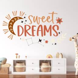 Boho Sweet Dreams - Vinyl Wall Stars Moon Words Custom Home Decor - thumbnail 3