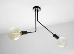 Kim - Modern Industrial Black Chandelier Semi Flush Mount Ceiling Light - thumbnail 1