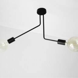 Kim - Modern Industrial Black Chandelier Semi Flush Mount Ceiling Light - thumbnail 3