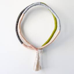 Large Wrapped Rope Art Decor, Decorative Macrame Wall Hanging, Modern Fiber Sculpture For Home Decor - thumbnail 4