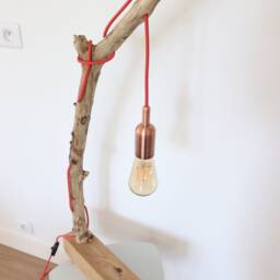 Lamp Wood Natural Art Deco - thumbnail 2