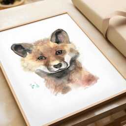 Fox Face Print - Wall Art For Kids' Room Nature-Inspired Forest Decor Soft & Calming - thumbnail 2