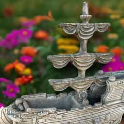 Realistic Ship Statue Cement Sailing Boat Sculpture Concrete Garden Decoration Outdoor Ornament Handmade Stone Art Gift - thumbnail 3