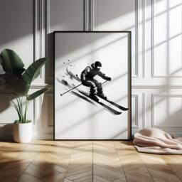 Personalised Skiing Posters - Set Of 3 Prints - Boys Girls Bedroom Decor Custom Ski Wall Art Kids Room Skier Watercolour Gifts - thumbnail 3