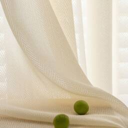 Sykes Linen Sheer Curtain With Colorful Trim, Kids Room Curtain, For Bedroom & Livingroom, Nursery 1Pc - thumbnail 3