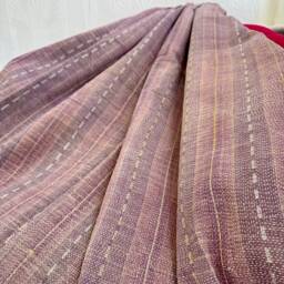 Vintage Handmade Fine Kantha Stitch Reversible Sofa Throw - Country Home Elegant Purple Violet Hues Diamond Stitch Artisan Rare - thumbnail 2