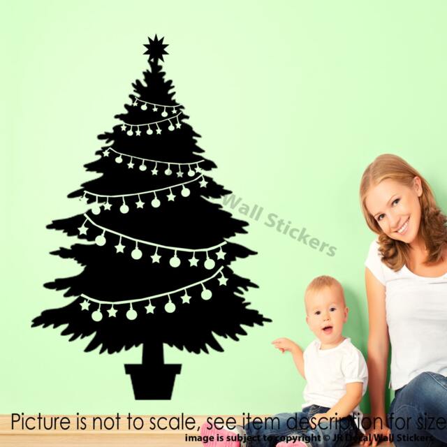 Christmas Tree Wall Decal, Removable Vinyl Sticker, Xmas Decor - image 1