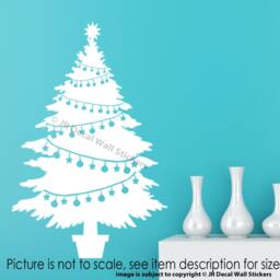 Christmas Tree Wall Decal, Removable Vinyl Sticker, Xmas Decor - thumbnail 2