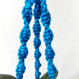 Blue Macrame Plant Pot Holder - Plant Hanger 24 Inches 3mm Hanging Planter Indoor Outdoor Macrame Wall Hanging - thumbnail 3
