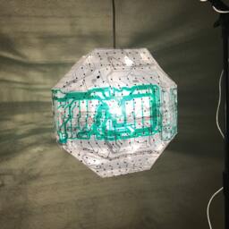 Circuitry Pendant Lamp, Made Of Upcycled & Recycled Computer Keyboards, Cast Shadows, Hanging Light, Science Fiction Nerd - thumbnail 4