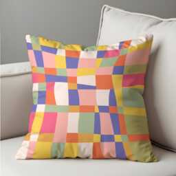 Colorful Patchwork Throw Pillow Cover, Modern Geometric Cushion Case With Soft Pastel Squares, Playful Artistic Accent For Sofa Or Bedroom - thumbnail 4
