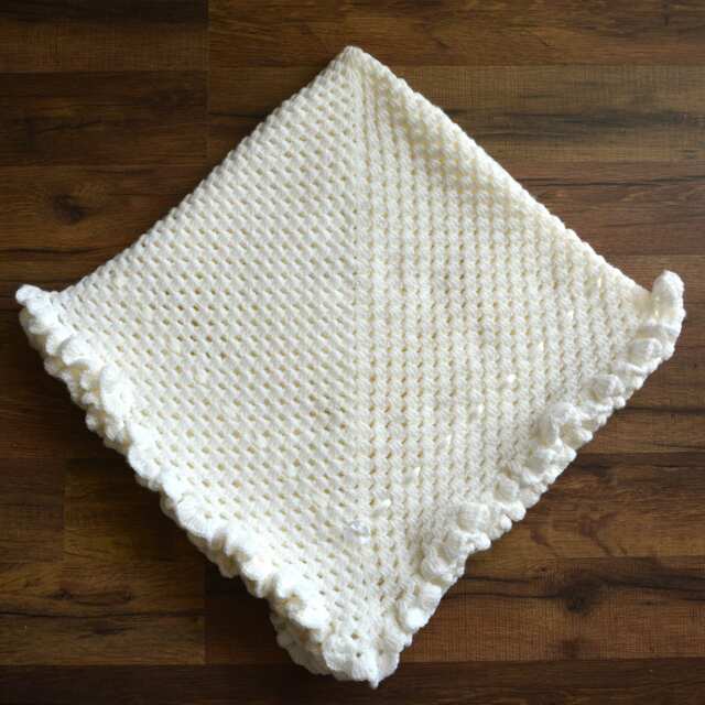 Handmade White Soft Crochet Baby Blanket. Shawl. Perfect Baby Shower Gift. Make With High-Quality Materials - image 1