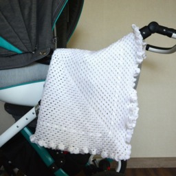 Handmade White Soft Crochet Baby Blanket. Shawl. Perfect Baby Shower Gift. Make With High-Quality Materials - thumbnail 3