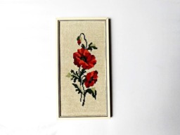 Completed Cross Stitch Red Scarlet Poppies Framed Embroidery Gobelin Home Interior Art Needlecraft Decoration Finished Picture Wall Decor - thumbnail 1