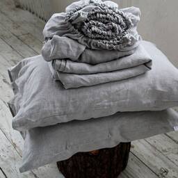 Linen Sheet Set, Ash Pearl Melange Bedding, 4-Piece - thumbnail 2