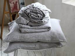 Linen Sheet Set, Ash Pearl Melange Bedding, 4-Piece