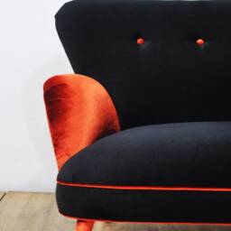 Black & Orange 2-Seater Sofa - thumbnail 4
