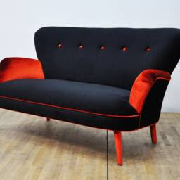 Black & Orange 2-Seater Sofa - thumbnail 3