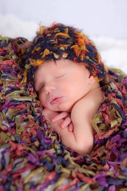 Baby Photography Prop, Layer Blanket Photo Prop Newborn in Orange, Green, Purple, Blue - image 1