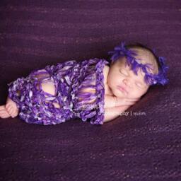 Baby Photography Prop, Layer Blanket Photo Prop Newborn in Orange, Green, Purple, Blue - thumbnail 2