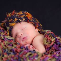 Baby Photography Prop, Layer Blanket Photo Prop Newborn in Orange, Green, Purple, Blue - thumbnail 3